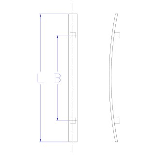 Edelstahl Haust&uuml;r Beschlag- Set auf quadratischen Rosetten Ma&szlig; L: 600/ Lochabstand B:400mm